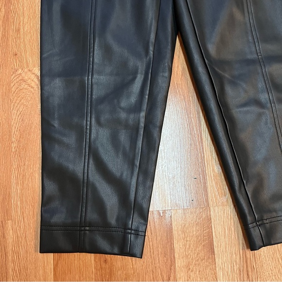 Vegan Leather Pull-On Paperbag Pants - Picture 8 of 16